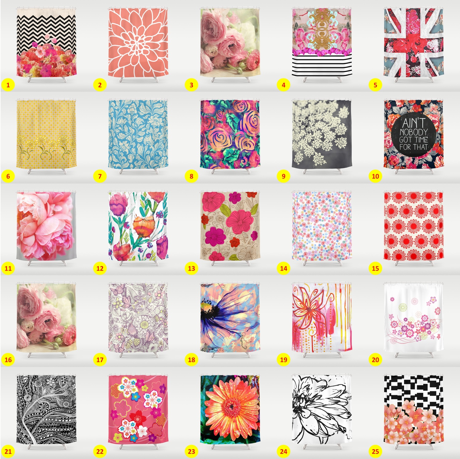 Society6★シャワーカーテン★花柄フラワー特集125品