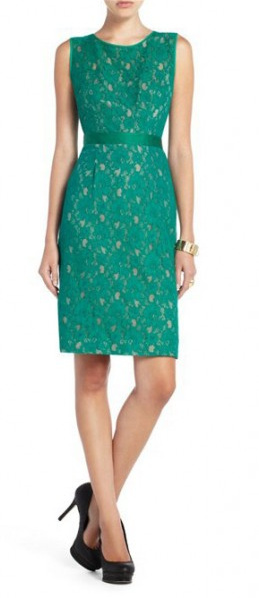 ☆BCBG MAXAZRIA Alice レース綺麗め爽やかワンピース♪緑