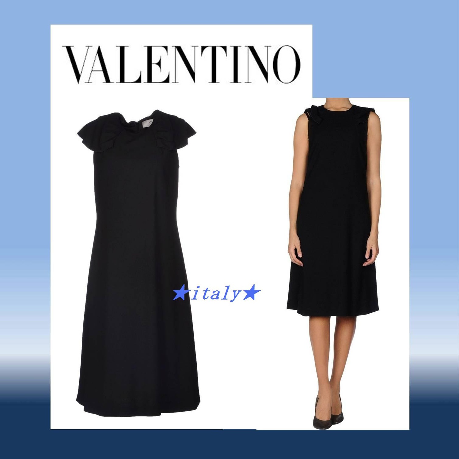 残1点★国内発★VALENTINO★大きなリボン黒ラグジュアリードレス