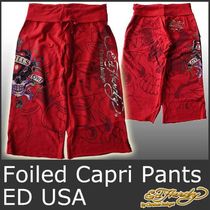 EDHARDY1154 USA カプリ パンツ レッド ラブキル エドハーディー