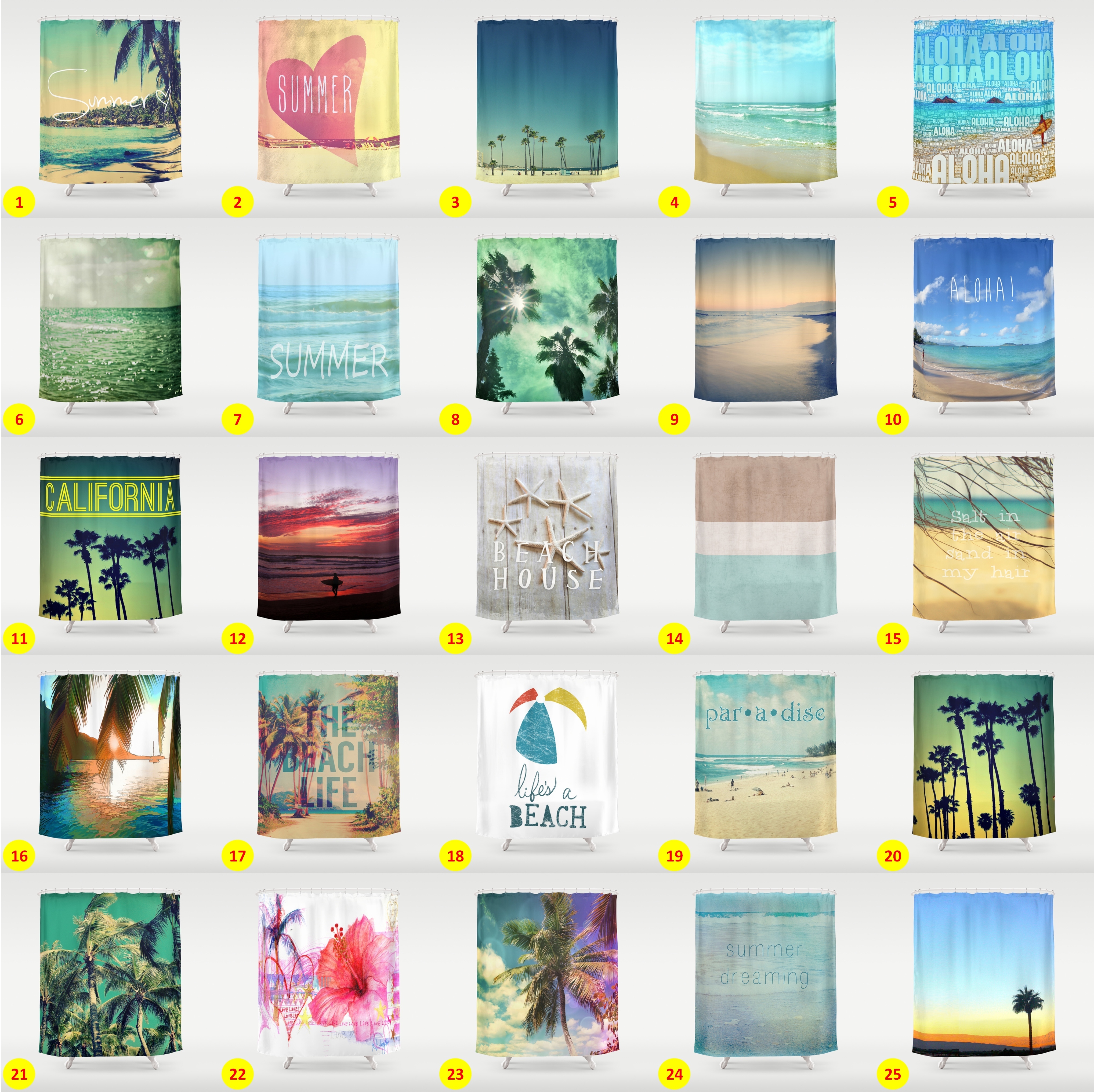 Society6★シャワーカーテン★夏サマー選べる425品デザイン特集