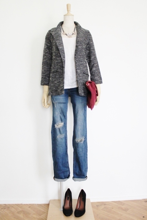 *paris*美シルエット コットンツイード ラフ ジャケット paris*美シルエット コットンツイード ラフ ジャケット