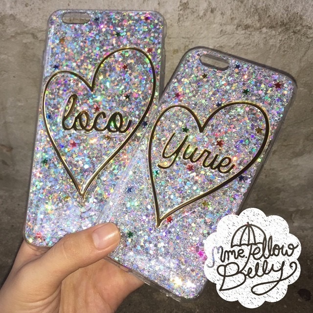 日本未入荷☆glitterハートに名前が入れられるiPhoneケース