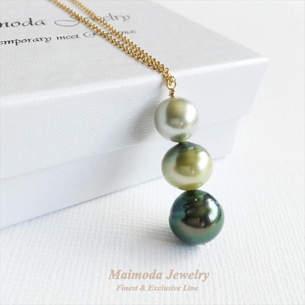 トリプルタヒチアンパール ネックレス☆Maimoda Jewelry☆ハワイ
