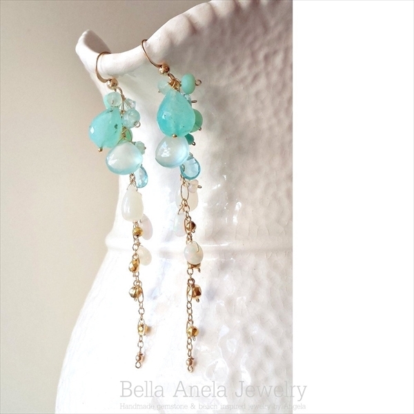 ブルー オパール ダングル ピアス ハワイ Bella Anela #285
