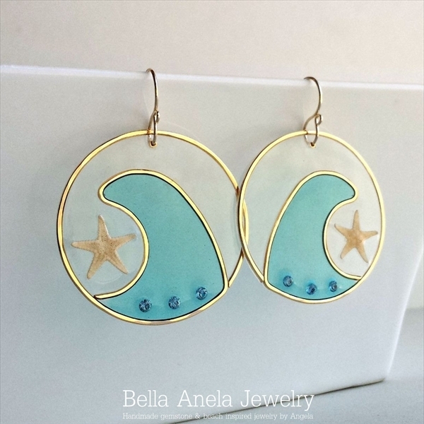ウェーブ スターフィッシュ ピアス ハワイ Bella Anela #314