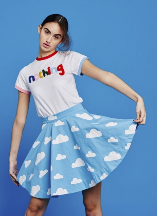 新作★LAZY OAF★♡雲だらけ♡スカイBLUEスカート