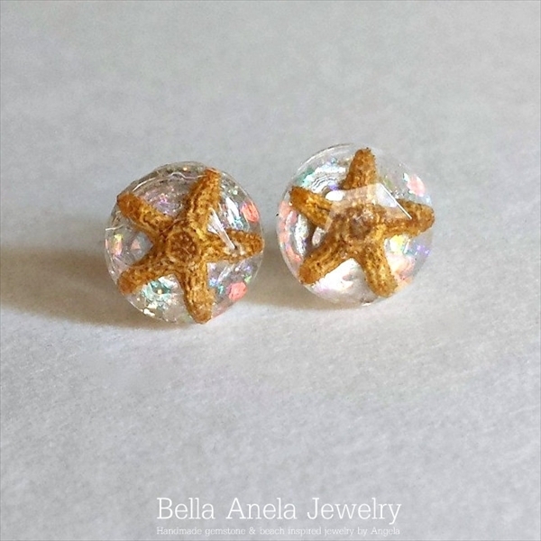 ヒトデ クリアメイド スタッズ ピアス ハワイ BellaAnela #377