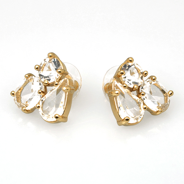 kate spade NEW YORK ピアス クリア×ゴールド 14K GOLD FILL