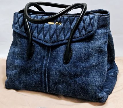 miu miu ブルー レザートートバッグ 楽天市場】【バッグ】Miu Miu ミュウ ミュウ レザー トート