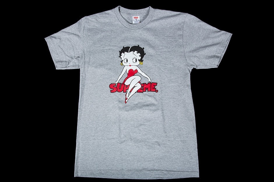 SS16 SUPREME BETTY BOOP TEE GREY S-XL べティー 灰 送料無料