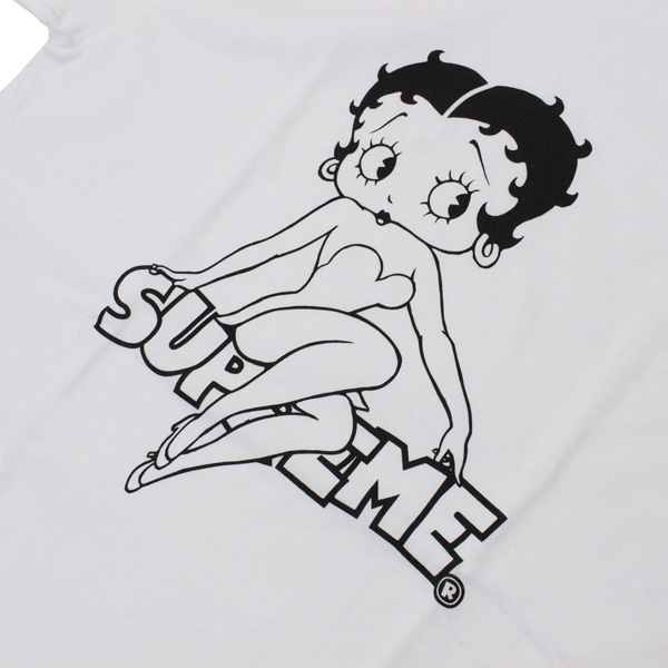 Supreme 16SS Betty Boop Tee 白 (Supremeステッカー付き)
