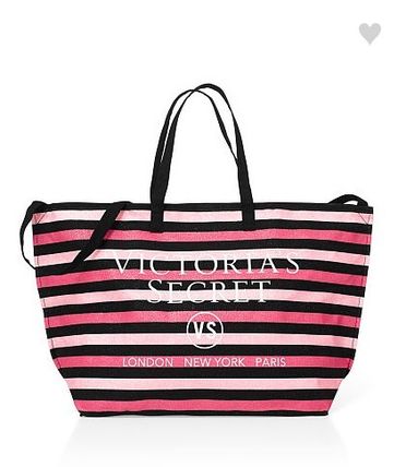 ☆Victoria's secret ピンクストライプが可愛いトートバッグ☆ Victoria's Secret Tote Bag - VINTAGE Pink and White Stripe