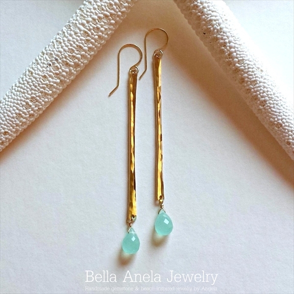 ミニマル スティック ゴールド ピアス ハワイ BellaAnela #409