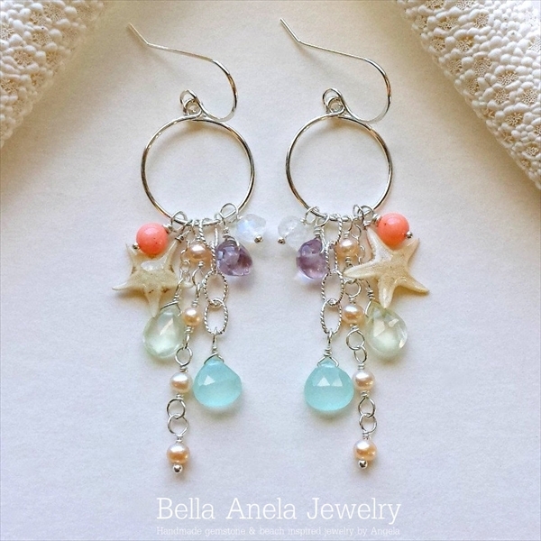 スターフィッシュ クラスター ピアス ハワイ BellaAnela #444