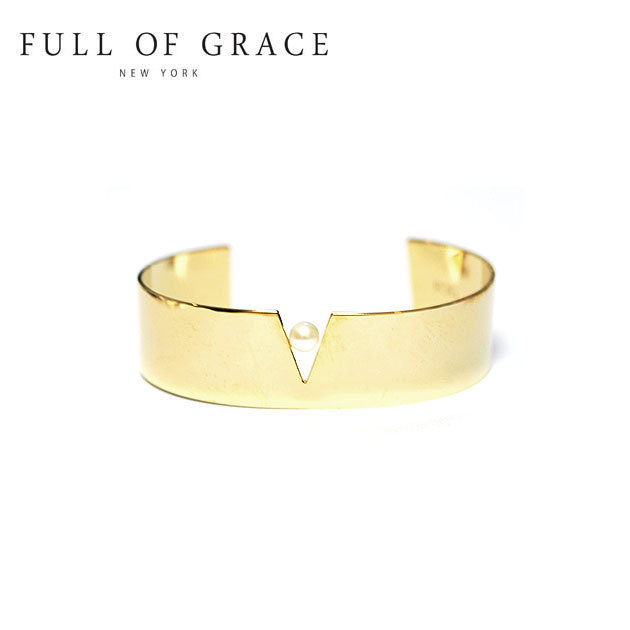 【国内即発】≪FULL OF GRACE≫V字 シンプル ゴールド バングル
