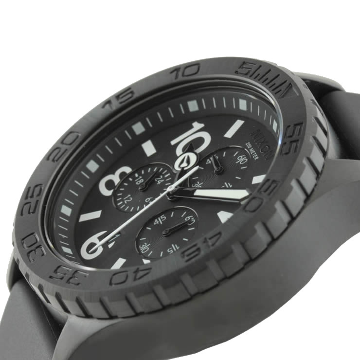 Nixon アナログ時計 送関税込★Nixonニクソン 42-20 CHRONO Black Rubber A038001(3)
