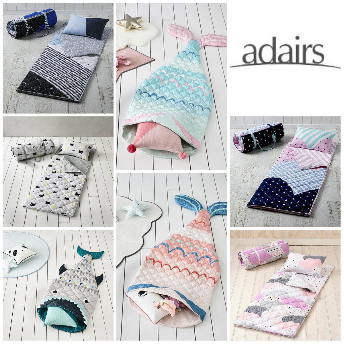 人気ブランドAdairs☆オシャレで可愛いキッズ用寝袋sleeping bag
