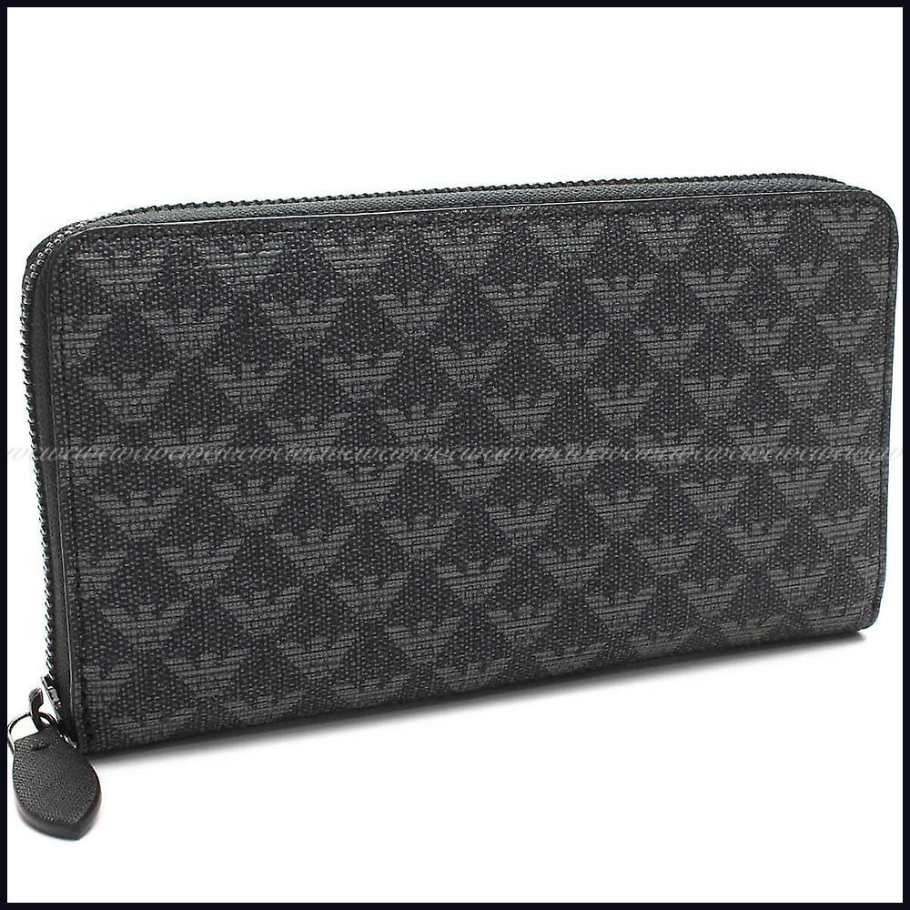 【2022A/W新作★送料無料】 【2-4日着】EMPORIO ARMANI★ラウンドファスナー長財布ブラック 長財布 【2022A/W新作★送料無料】 【2-4日着】EMPORIO ARMANI★ラウンドファスナー長財布ブラック 長財布