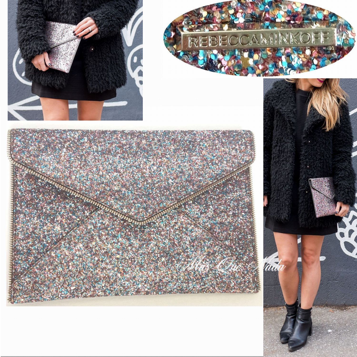 国内入荷済み☆Rebecca 大人気 クラッチ！Glitter Leo Clutch