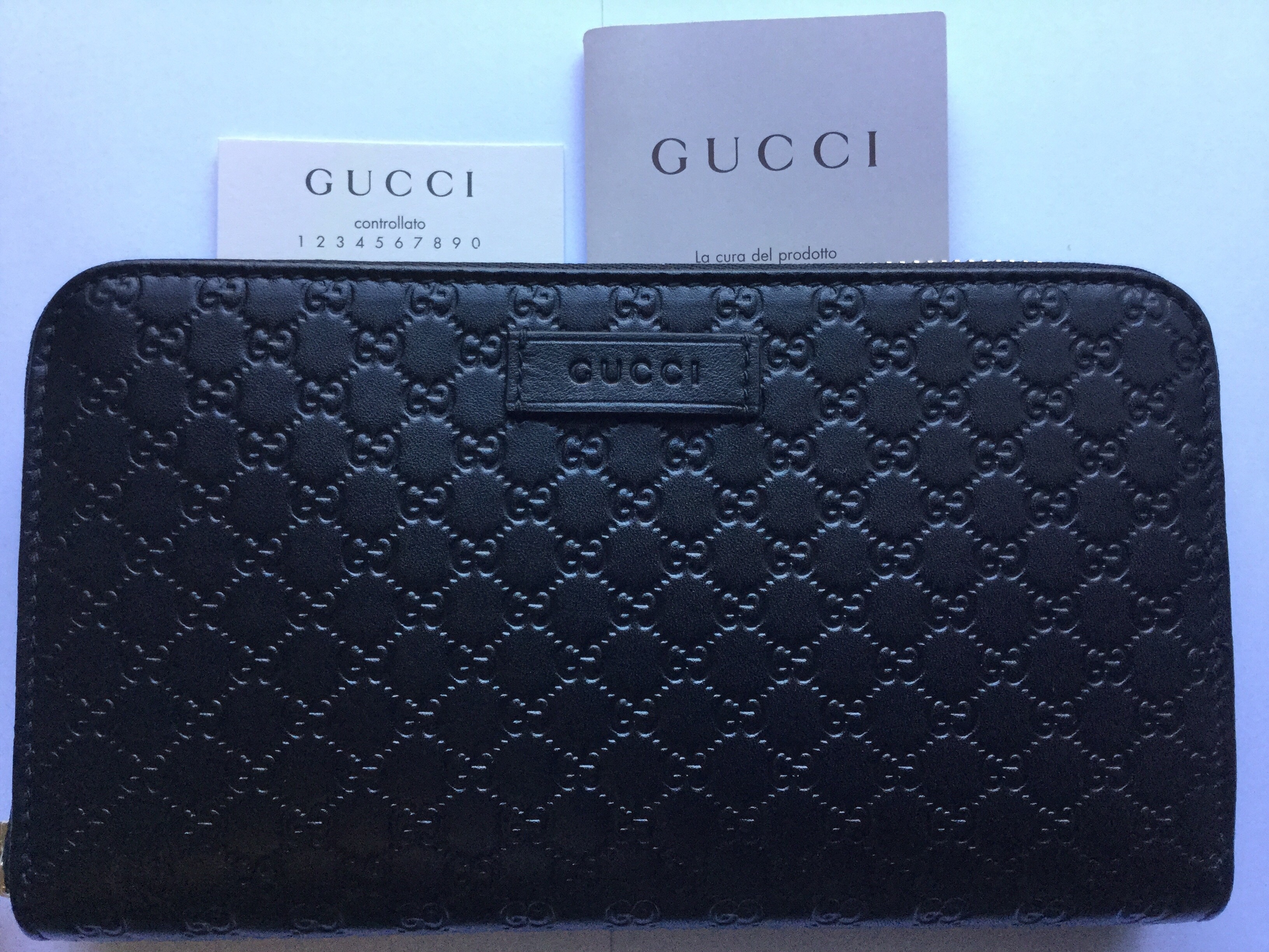 ★GUCCI★新作!日本未入荷【マイクロGG 黒】ラウンド長財布★
