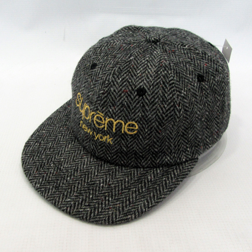 Supreme FW16 Wool Herringbone Classic Logo 6-panel 黒