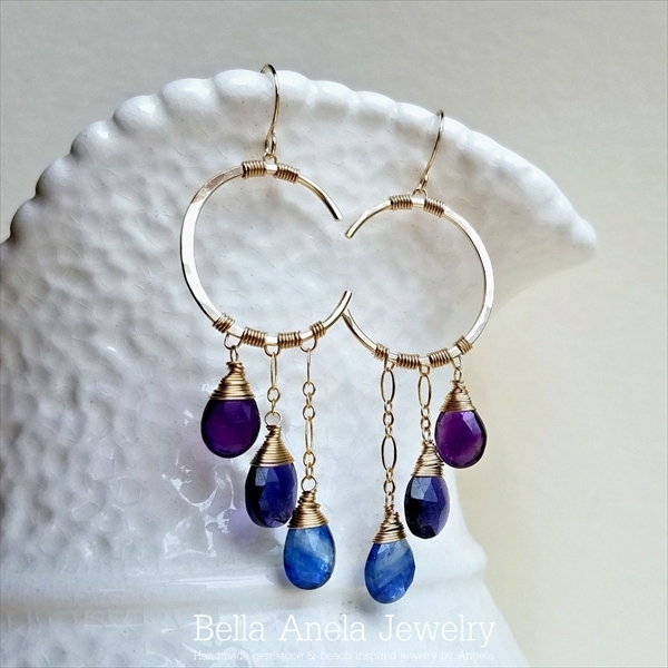 グラデーション クレッセント ピアス ハワイ BellaAnela #469