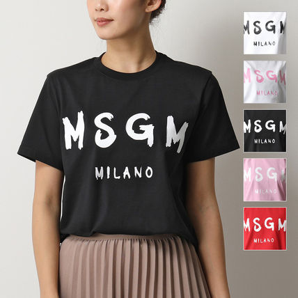 MSGM Tシャツ・カットソー ◆MSGM レディース MDM60 半袖 丸首 Tシャツ 01/ホワイト