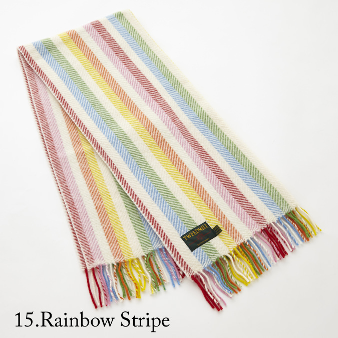 TWEEDMILL ブランケット ストール tmkneerug70183rainbowstripe