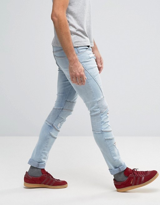 ASOS デニム・ジーパン ★日本未入*ASOS*バイカークラッシュブリーチスキニーデニム/VL(2)