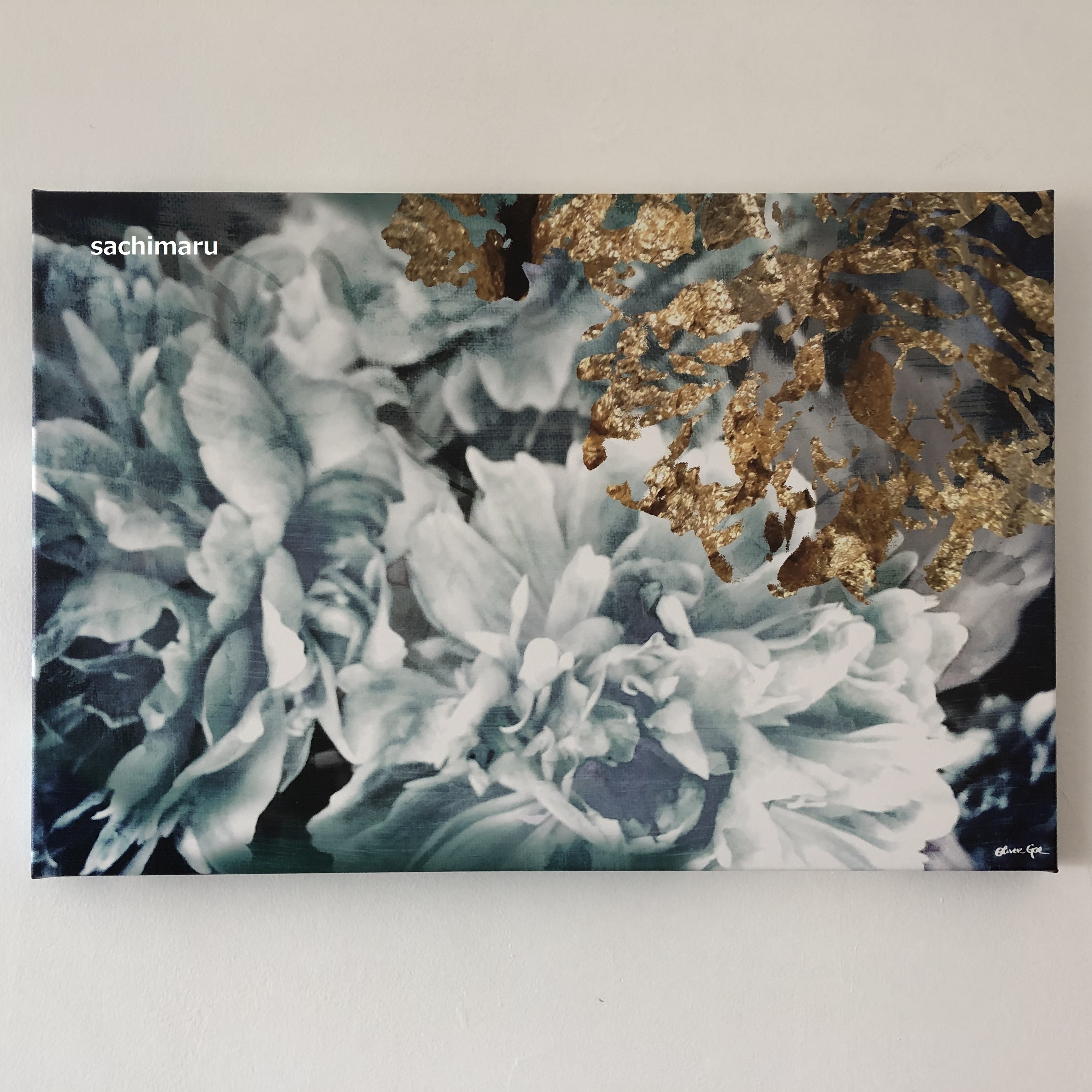 Oliver Gal★Dos Gardenias Light Turquoise★キャンバス 114x76