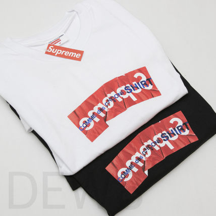 Supreme More T-Shirts Unisex Collaboration Cotton Skater Style T-Shirts