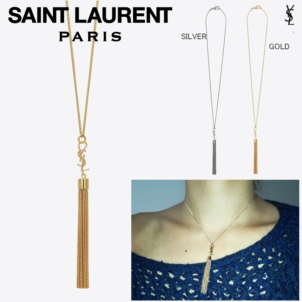 最新エルメス 送料無料☆YSL ネックレス YSLロゴ ミニタッセル モノグラム ネックレス・ペンダント 最新エルメス 送料無料☆YSL ネックレス YSLロゴ ミニタッセル モノグラム ネックレス・ペンダント