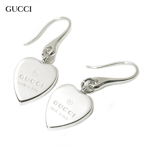 国内即発★GUCCI★トレードマーク刻印ハートピアス 223993