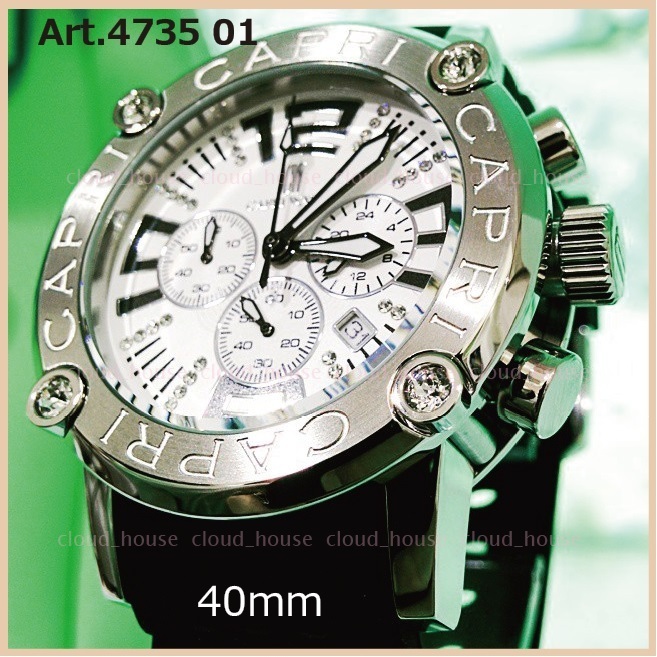 送料税込【カプリウォッチ】Art.4735★40mm ChronoBlack国内発送