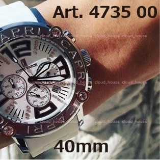 送料税込【カプリウォッチ】Art.4735☆40mm ChronoWhite国内発送