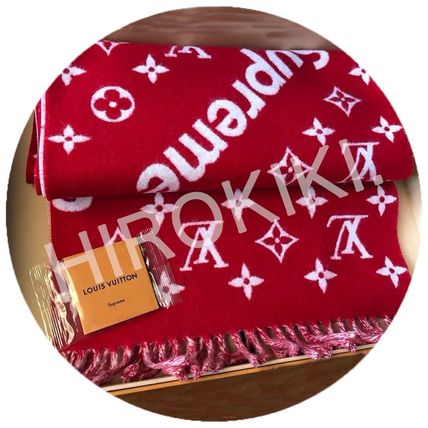 Supreme マフラー Louis Vuitton Supreme Monogram Scarf モノグラム マフラー 赤(2)