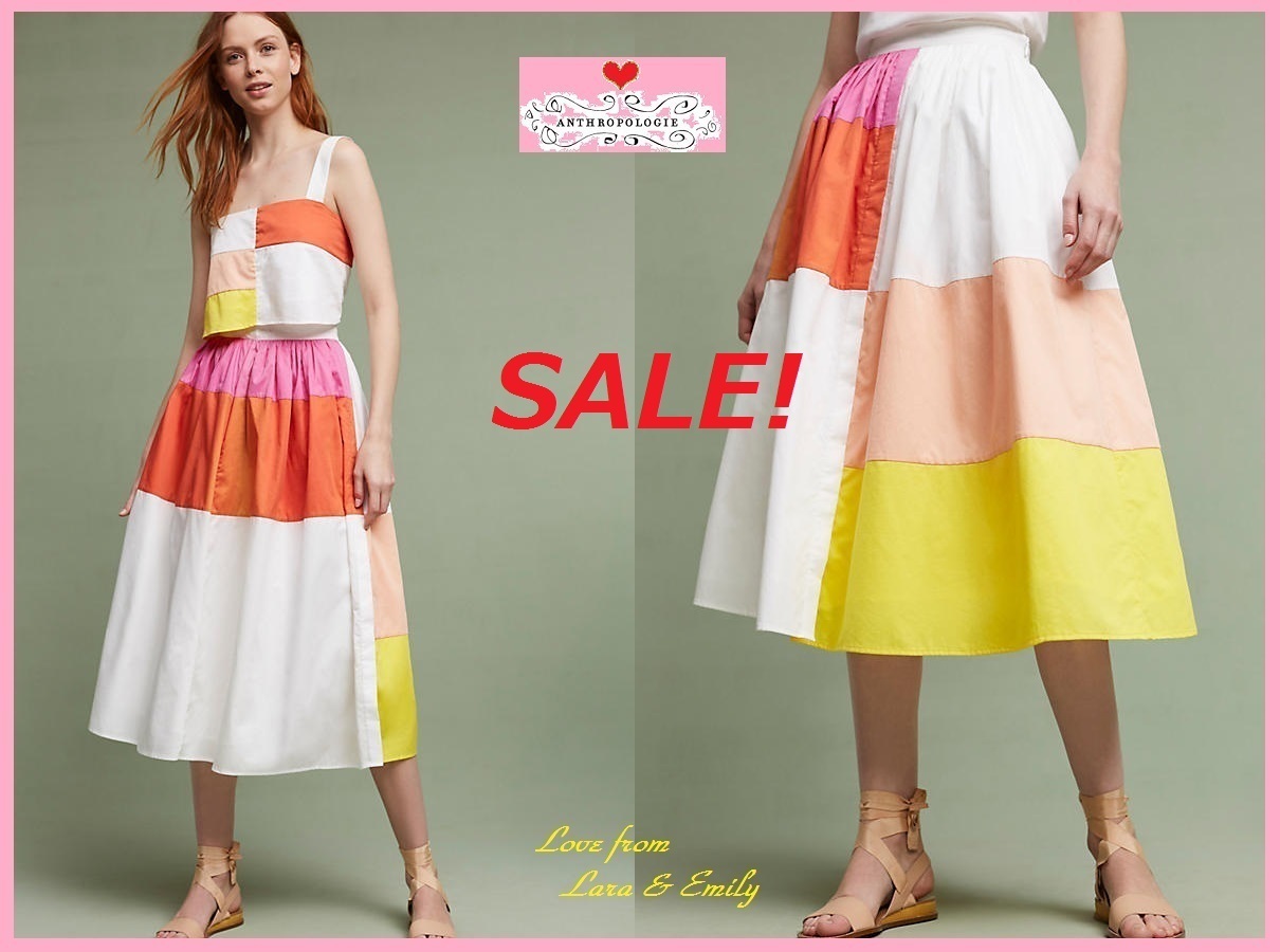 SALE☆ラス１即納★【Anthro】Patchwork Midi Skirt サイズ:4