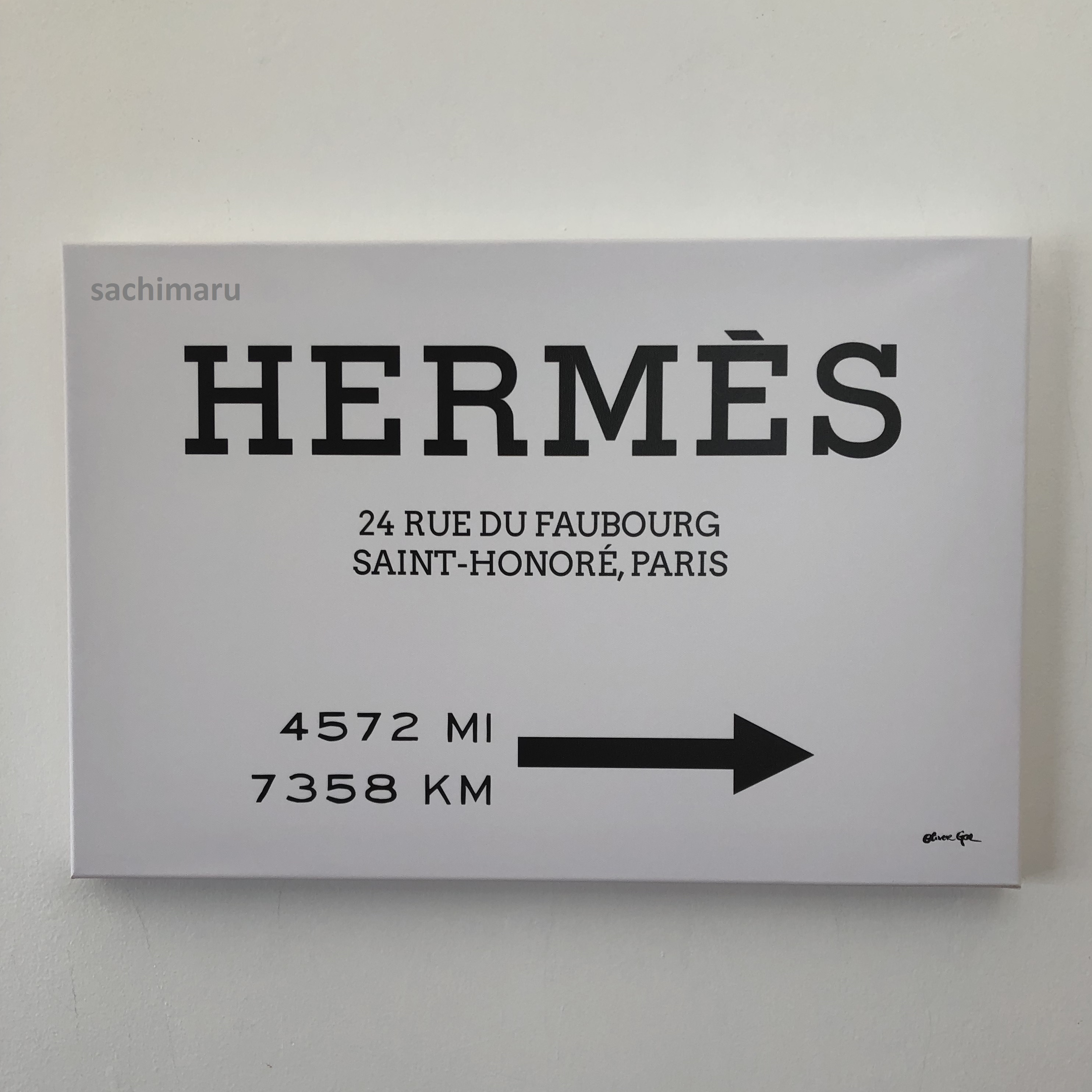 Oliver Gal★Faubourg Road Sign Minimalist★キャンバス 114x79