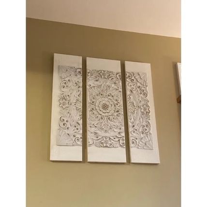 MADISON PARK キャンバスアート・絵画 Madison Park 特大立体キャンバスアート3枚組み Wooden Mandala(10)