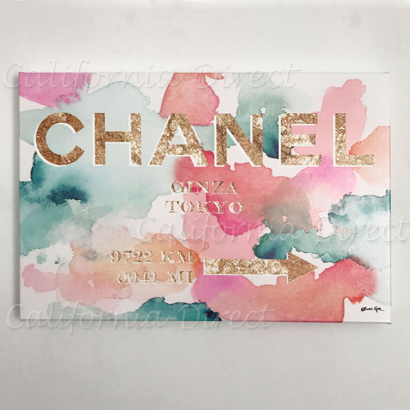 Oliver Gal 大きめ 76x51cm Couture Road Sign Tokyo キャンバス