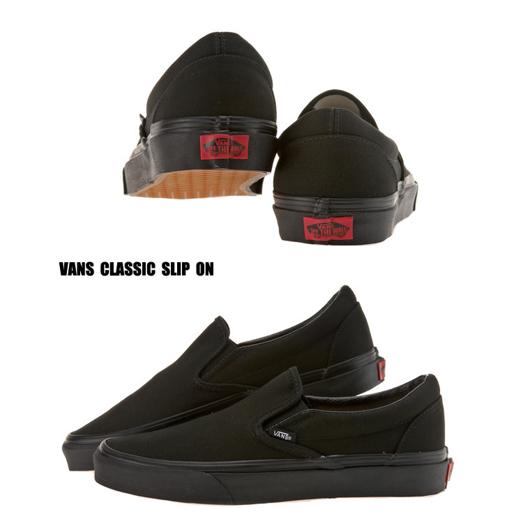 VANS★CLASSIC SLIP ON★兼用★キャンバス★22~28cm★全黒