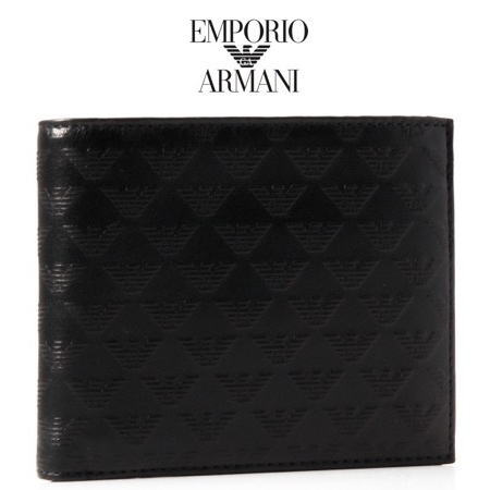 2017/18AW新作 ★ EMPORIO ARMANI ★ 二つ折り財布 ブラック