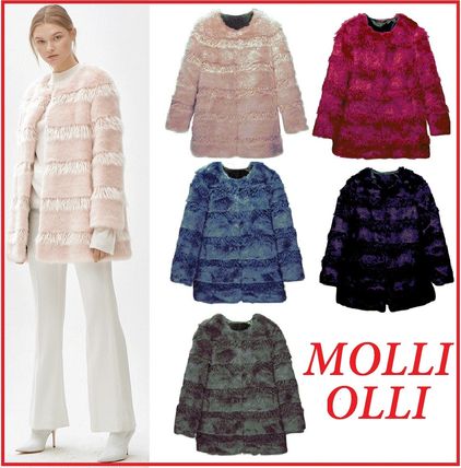 MOLLIOLLI Cashmere & Fur Faux Fur Plain Medium Cashmere & Fur Coats