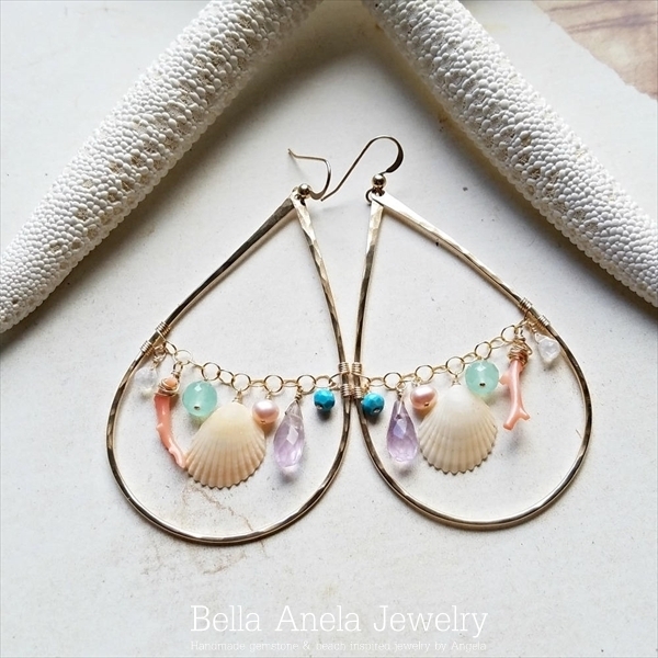 ハングオン ビーチ クラスター ピアス ハワイ BellaAnela #527