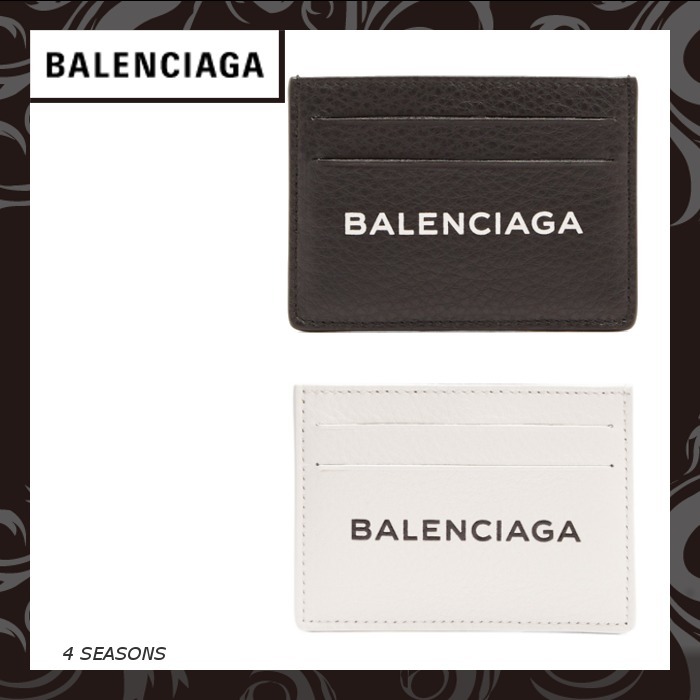 ★早期完売★BALENCIAGA ロゴプリント レザーカードホルダー