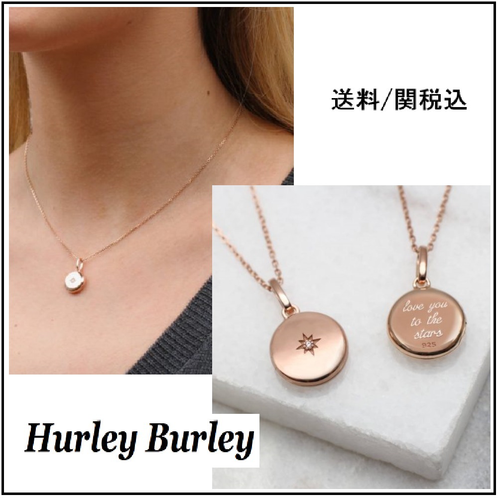 【HURLEY BURLEY】ダイヤ入 イニシャル ロケット ローズゴールド