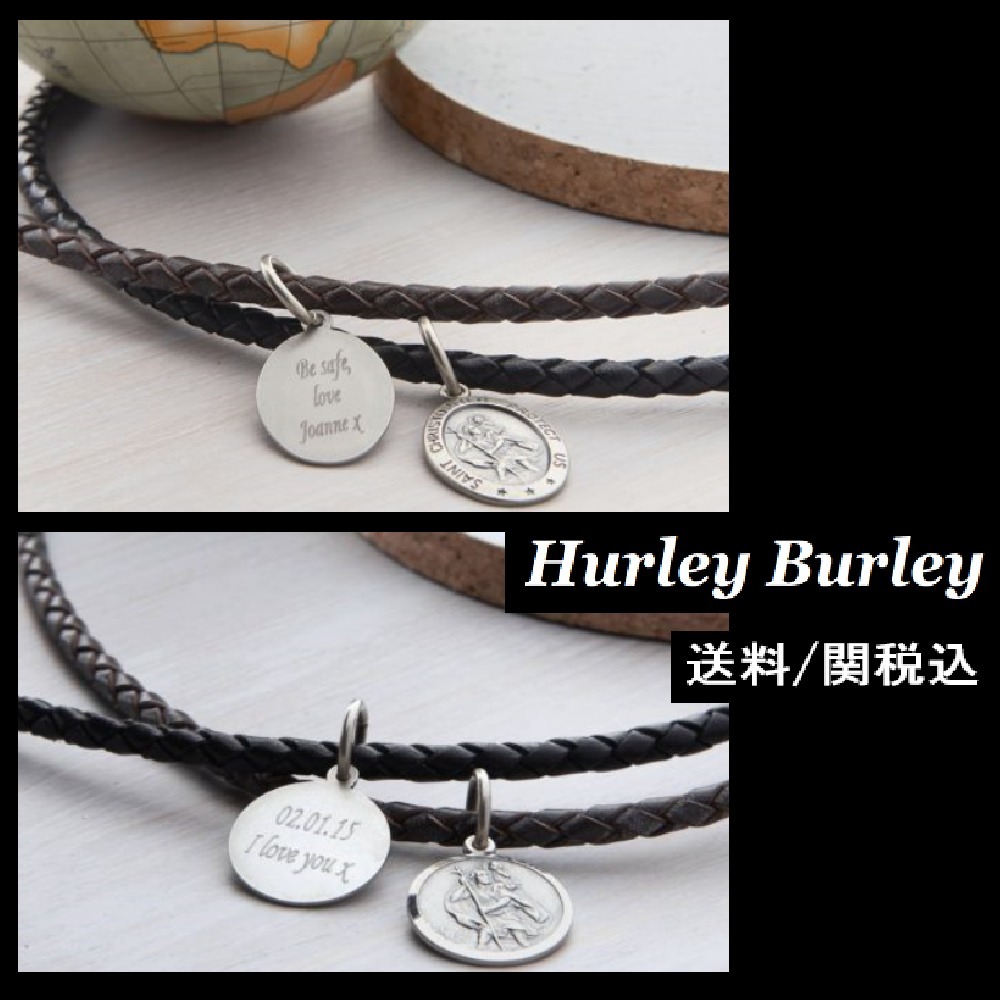 【HURLEY BURLEY】St Christopher レザー ネックレス 名入れ ♪