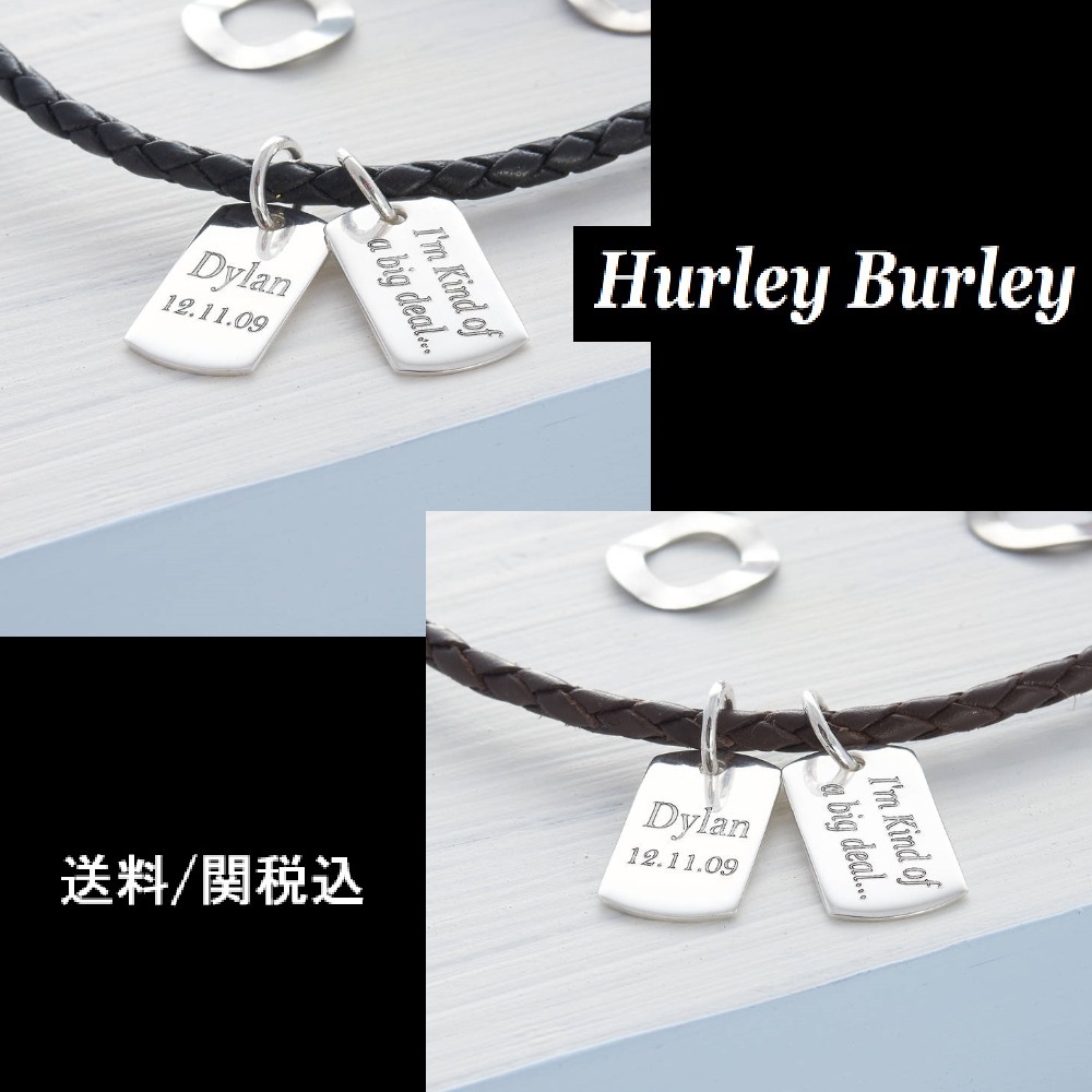 【HURLEY BURLEY】Silver And Leather Double Dog Tag Necklet♪