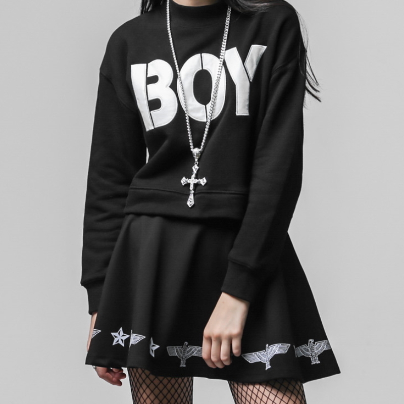 BOY LONDON★在庫特価セール★水玉+ロゴフレアミニスカート BOY LONDON☆在庫特価セール☆レディース・ミニスカート (BOY